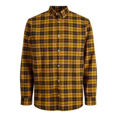 Ανδρικό Πουκάμισο Καρό JACK & JONES 12215489 Κίτρινο