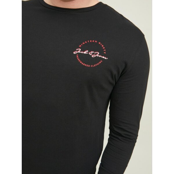 JACK&JONES_AutumnWinter_4017288_12219008 (2) Ανδρική Μπλούζα Μακρυμάνικη JACK & JONES PLUS SIZE 12219008 Μαύρο - Image 3