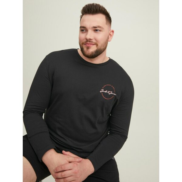 JACK&JONES_AutumnWinter_4017288_12219008 (5) Ανδρική Μπλούζα Μακρυμάνικη JACK & JONES PLUS SIZE 12219008 Μαύρο - Image 6