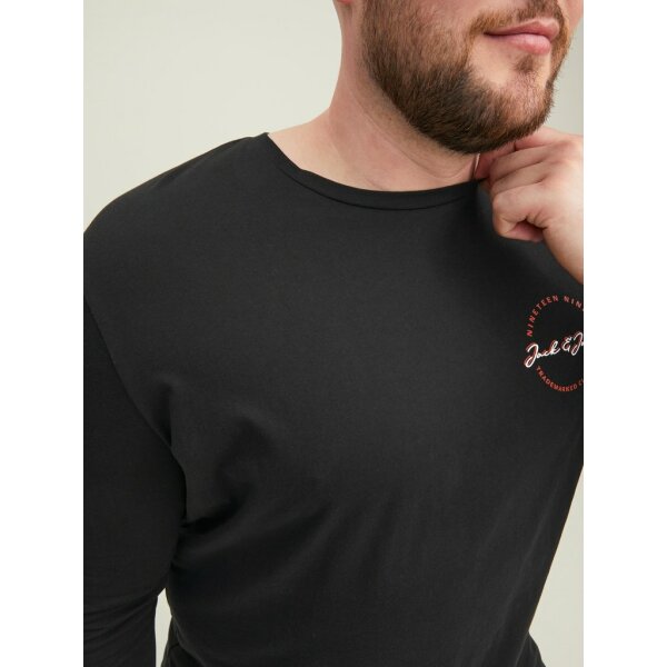 JACK&JONES_AutumnWinter_4017288_12219008 (6) Ανδρική Μπλούζα Μακρυμάνικη JACK & JONES PLUS SIZE 12219008 Μαύρο - Image 7