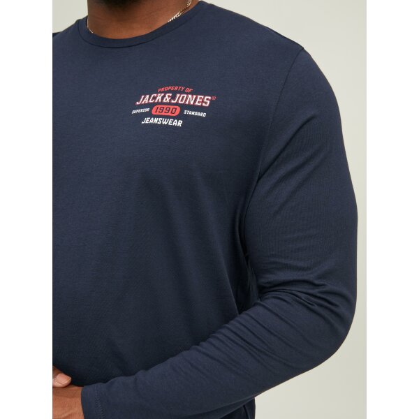 JACK&JONES_AutumnWinter_4017289_12219008 (3) Ανδρική Μπλούζα Μακρυμάνικη JACK & JONES PLUS SIZE 12219008 Μπλέ - Image 4