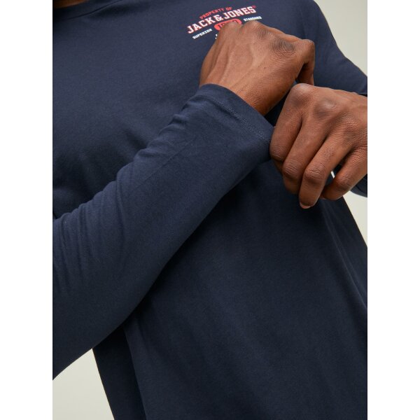 JACK&JONES_AutumnWinter_4017289_12219008 (4) Ανδρική Μπλούζα Μακρυμάνικη JACK & JONES PLUS SIZE 12219008 Μπλέ - Image 5