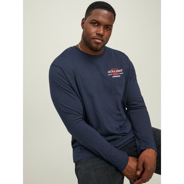 JACK&JONES_AutumnWinter_4017289_12219008 (5) Ανδρική Μπλούζα Μακρυμάνικη JACK & JONES PLUS SIZE 12219008 Μπλέ - Image 6