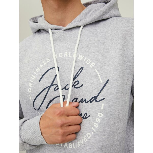 Ανδρική  Φούτερ Κουκούλα  JACK & JONES 12219670 Γκρί - Image 4