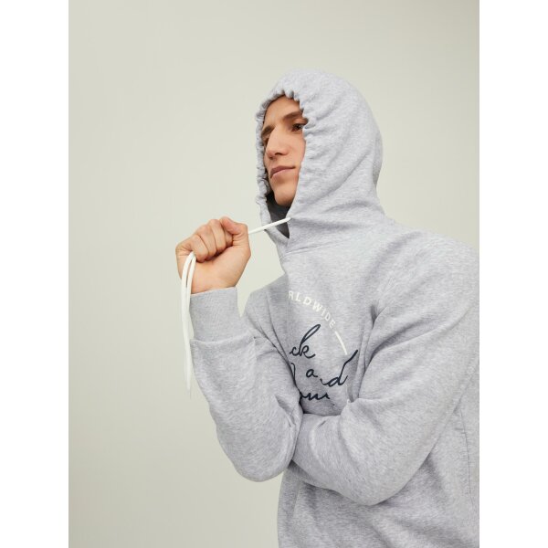 Ανδρική  Φούτερ Κουκούλα  JACK & JONES 12219670 Γκρί - Image 6