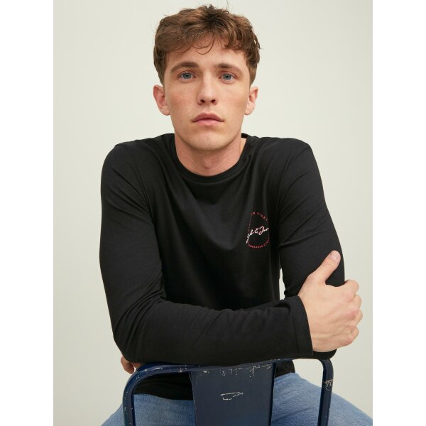 Ανδρική Μπλούζα Μακρυμάνικη JACK & JONES 12211357 Μαύρο - Image 8
