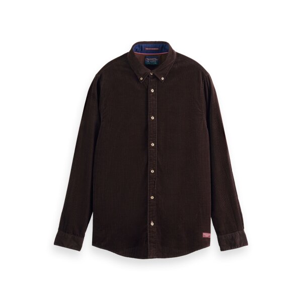 Scotch-&-Sod_FW22_1163_169061 Ανδρικό Πουκάμισο Κοτλέ SCOTCH & SODA 169061 Καφέ - Image 1
