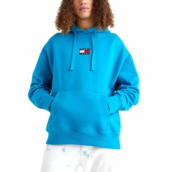 dm0dm10904-ct7_tommyjeans_men_hoodie_ciel_1_1 Ανδρική Φούτερ Κουκούλα TOMMY JEANS BADGE HOODIE DM0DM10904 Γαλάζιο - Image 2