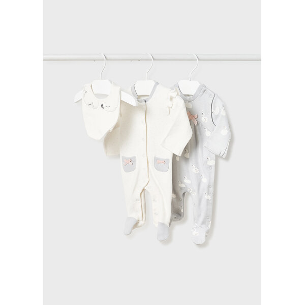 σετ-2-πιτζαμακια-με-σαλιαρα-ecofriends-νεογεννητο_id_12-02609-057-L-4 Σετ 2 Φορμάκια και Σαλιάρα Γκρι 12-02609-057 - Image 1