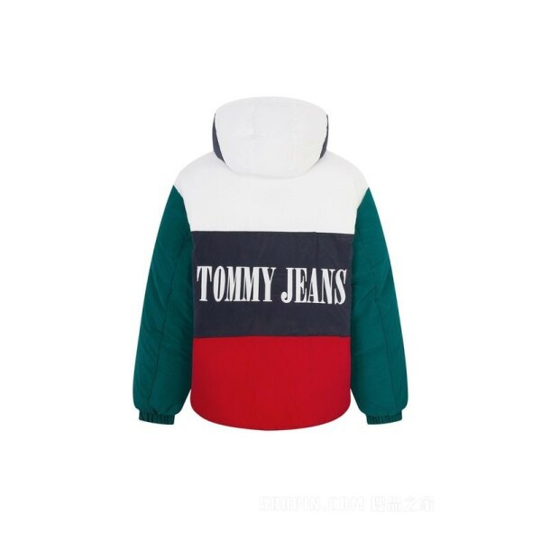 Ανδρικό Μπουφάν TOMMY JEANS DM0DM14457 ARCHIVE COLORBLOCK PUFFER Λευκό Μπλέ - Image 2