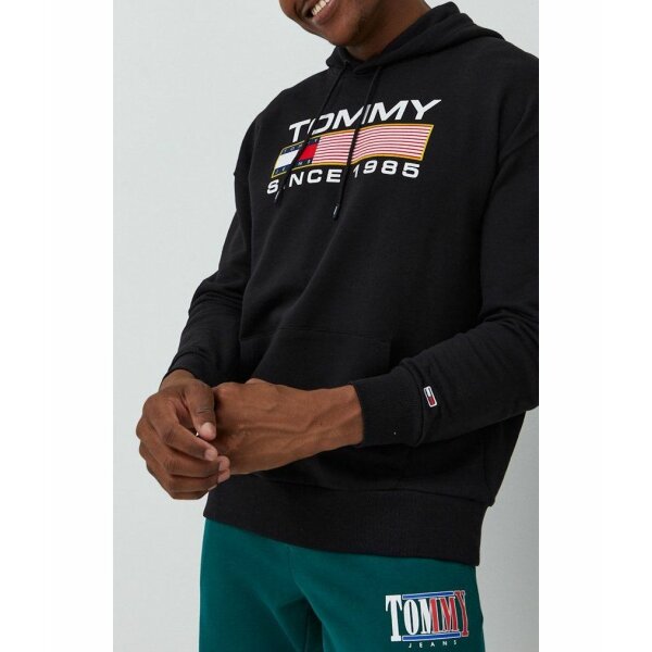 Ανδρική Φούτερ TOMMY JEANS DM0DM15009 REG ATHLETIC LOGO HOODIE Μαύρο - Image 1