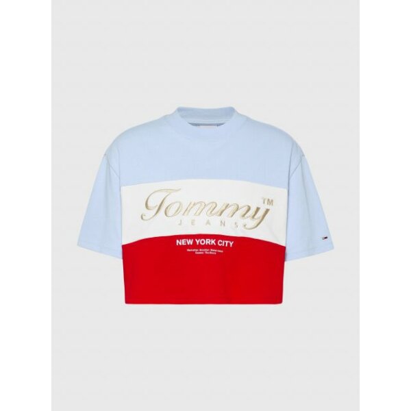 C22_02_DW0DW13827C1Q_CI-ST-F1 ΓΥΝΑΙΚΕΙΑ ΜΠΛΟΥΖΑ TOMMY JEANS TJWQVRSZD CROP ARCHIVE LOGO SS DW0DW13827-C1Q - Image 2