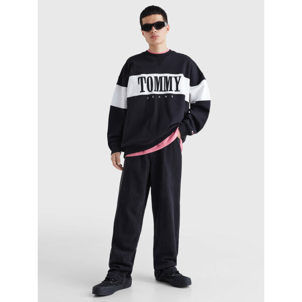 Ανδρική Φούτερ TOMMY JEANS DM0DM15026 REG AUTHENTIC BLOCK CREW Μαύρο - Image 4