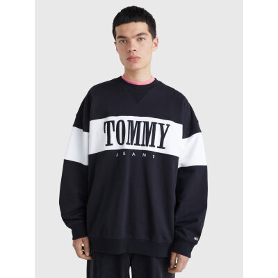 Ανδρική Φούτερ TOMMY JEANS DM0DM15026 REG AUTHENTIC BLOCK CREW Μαύρο