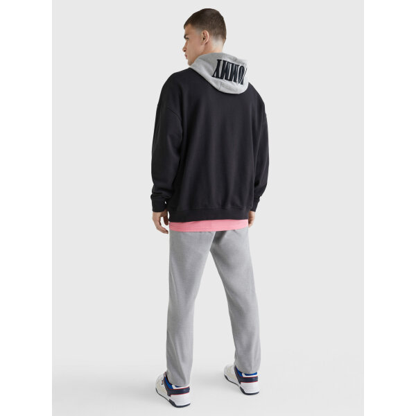 C23_02_DM0DM15027BDS_MO-ST-B1 Ανδρική Φούτερ  TOMMY JEANS DM0DM15027 BLOCK MIX MEDIA HOODIE  Μαύρο - Image 2