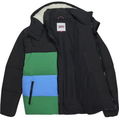 Ανδρικό Μπουφάν TOMMY JEANS DM0DM14391 COLOR BADGE STRIPE RUFFER Μαύρο