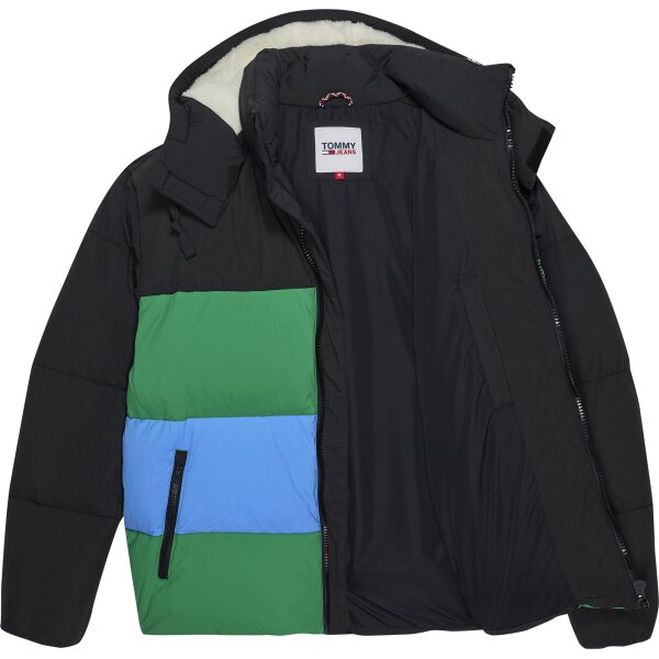 Ανδρικό Μπουφάν TOMMY JEANS DM0DM14391 COLOR BADGE STRIPE RUFFER Μαύρο - Image 1