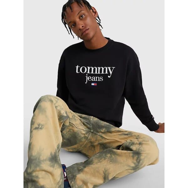 DM0DM15029_BDS_alternate3 Ανδρική Φούτερ  TOMMY JEANS DM0DM15029 REG MODERN CORP LOGO CREW Μαύρο - Image 4