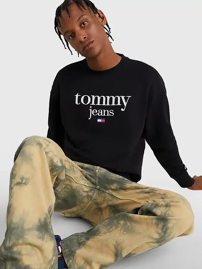 Ανδρική Φούτερ TOMMY JEANS DM0DM15029 REG MODERN CORP LOGO CREW Μαύρο -  Emporio Shop