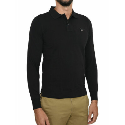 Ανδρική Μπλούζα Μακρυμάνικο POLO GANT 5201 ORIGINAL PIQUE Μαύρο