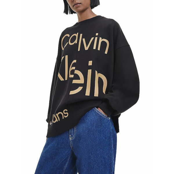 ΜΠΛΟΥΖΑ ΓΥΝΑΙΚΕΙΑ ΜΑΥΡΟ CALVIN KLEIN BOLD DISRUPTED LOGO SWEATSHIRT J20J219761-BEH - Image 3