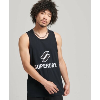 Ανδρική Αμάνικη Μπλούζα SUPERDRY CODE SL STACKED APQ VEST M6010665A Μαύρο