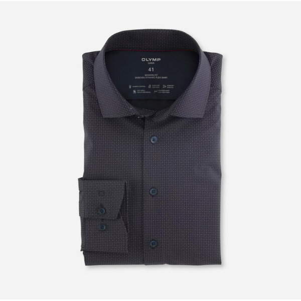 12562486-706x700 Ανδρικό Πουκάμισο OLYMP LUXOR MODERN FIT 12562486 Μαύρο - Image 1