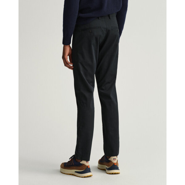 202203-1500038-5-crmodel-fv-1 Ανδρικό Παντελόνι CHINOS GANT 1500038 HALLDEN TWILL Μαύρο - Image 4