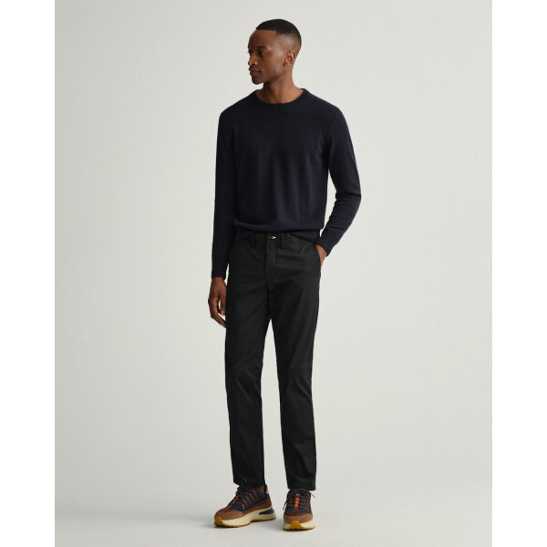 202203-1500038-5-look-fv-1 Ανδρικό Παντελόνι CHINOS GANT 1500038 HALLDEN TWILL Μαύρο - Image 8