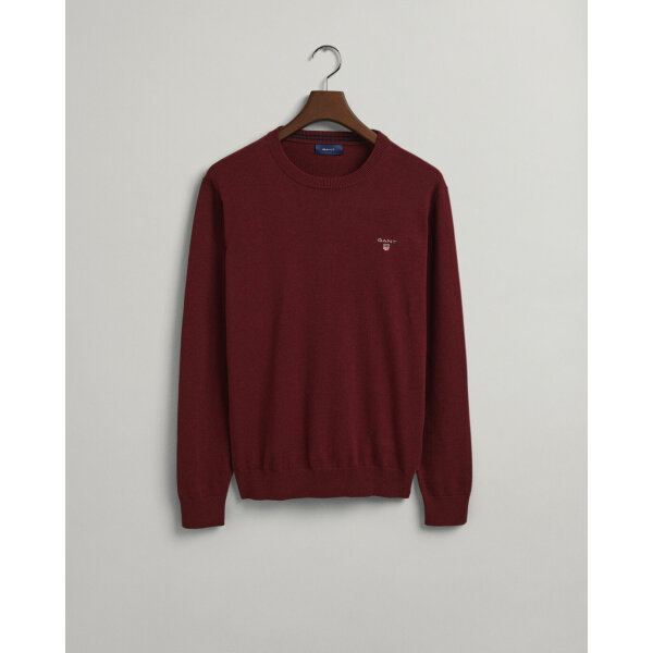 202203-8030551-678-flat-fv-1 Ανδρικό Πουλόβερ GANT 8030551 CLASSIC COTTON C-NECK Μπορντώ - Image 4
