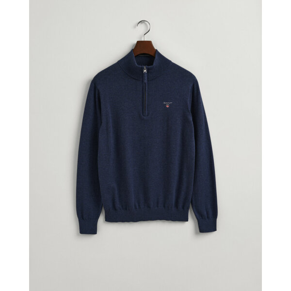Ανδρικό Πλεκτό Λουπέτο GANT 8030555 CLASSIC COTTON HALF ZIP Μπλέ - Image 3
