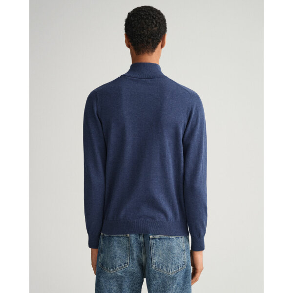 Ανδρικό Πλεκτό Λουπέτο GANT 8030555 CLASSIC COTTON HALF ZIP Μπλέ - Image 4