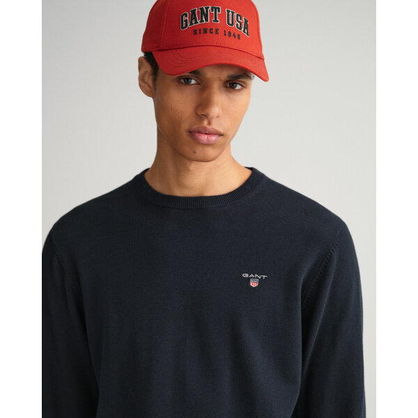 202204-8030551-433-crmodel-fv-1 Ανδρικό Πουλόβερ GANT 8030551 CLASSIC COTTON C-NECK Μπλέ - Image 2