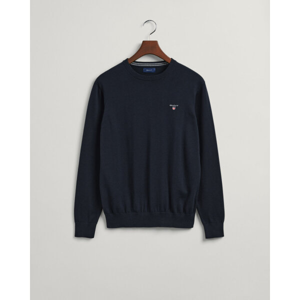 202204-8030551-433-flat-fv-1 Ανδρικό Πουλόβερ GANT 8030551 CLASSIC COTTON C-NECK Μπλέ - Image 3
