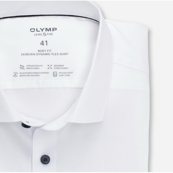 Ανδρικό Πουκάμισο OLYMP LEVEL FIVE 24 SEVEN BODY FIT 20581400 Λευκό - Image 2