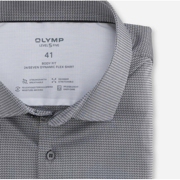 Ανδρικό Πουκάμισο OLYMP LEVEL FIVE 24 SEVEN BODY FIT 20581468 Γκρί - Image 2
