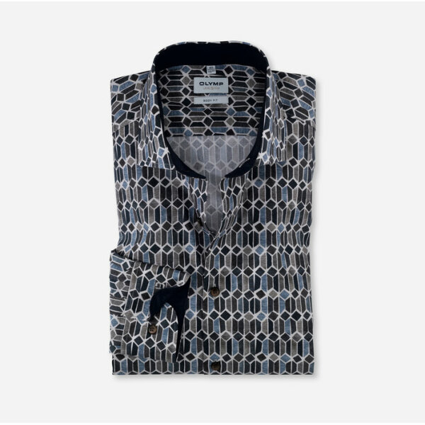 21062422-706x700 Ανδρικό Πουκάμισο OLYMP LEVEL FIVE BODY FIT 21062422 Γκρί - Image 1