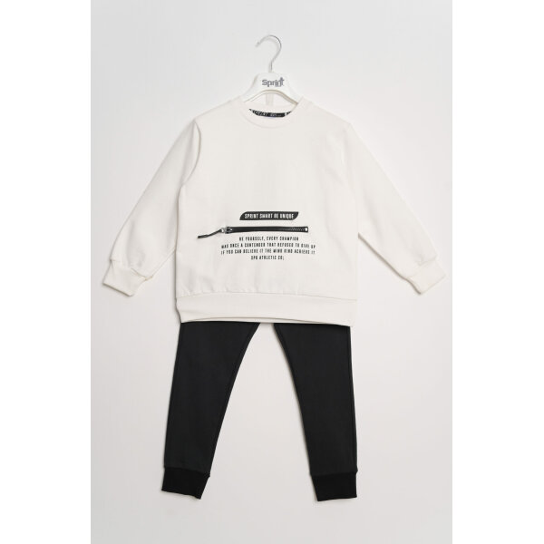 221-3041 OFF WHITE-133 Παιδικό Σετ Αγόρι Λευκό Sprint 221-3041 - Image 1