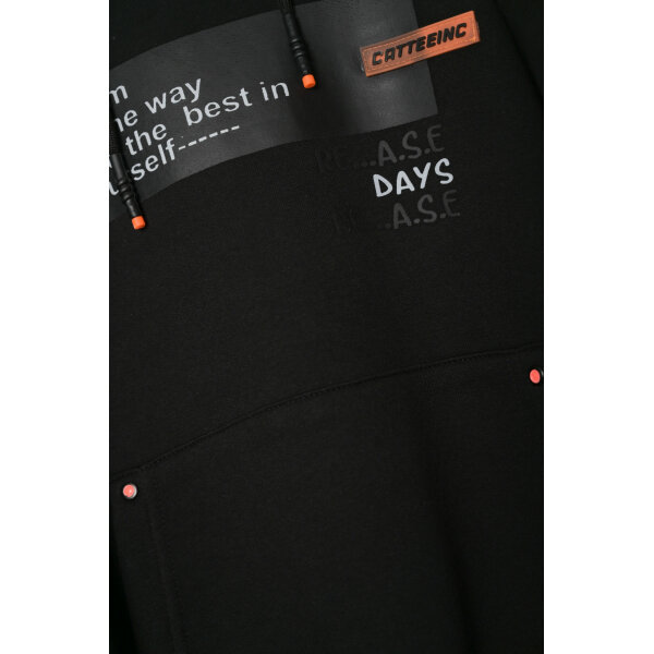 221-3070 BLACK-200a Παιδική Μπλούζα Φούτερ με κουκούλα Αγόρι Μαύρη Sprint 221-3070 - Image 2