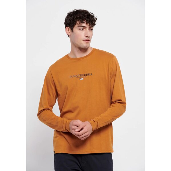 Ανδρική Μπλούζα Μακρυμάνικη  FUNKY BUDDHA FBM006-001-07 Καφέ - Image 1