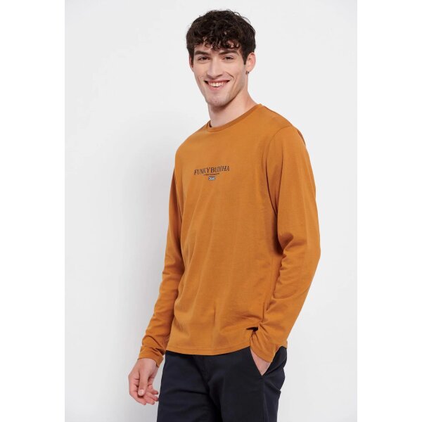 Ανδρική Μπλούζα Μακρυμάνικη  FUNKY BUDDHA FBM006-001-07 Καφέ - Image 5