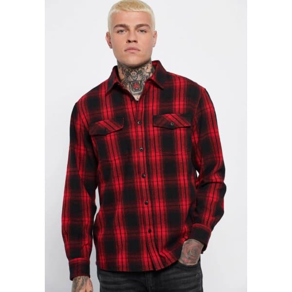 Ανδρικό Πουκάμισο Καρό FUNKY BUDDHA FBM006-012-05 Κόκκινο - Image 2