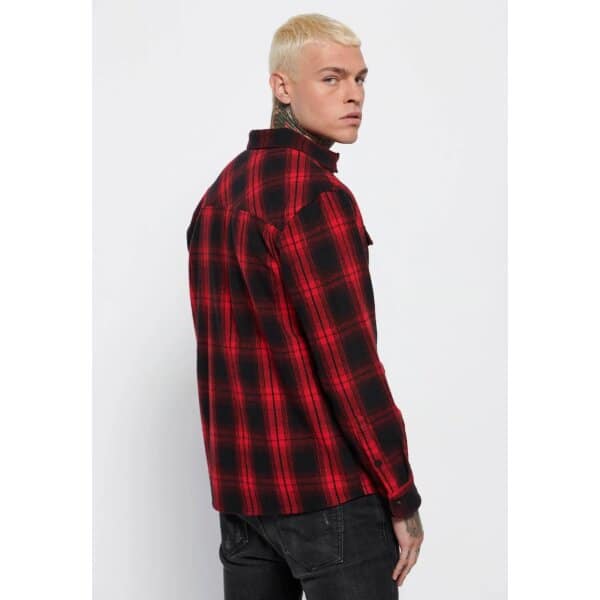 Ανδρικό Πουκάμισο Καρό FUNKY BUDDHA FBM006-012-05 Κόκκινο - Image 5