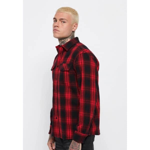 Ανδρικό Πουκάμισο Καρό FUNKY BUDDHA FBM006-012-05 Κόκκινο - Image 6