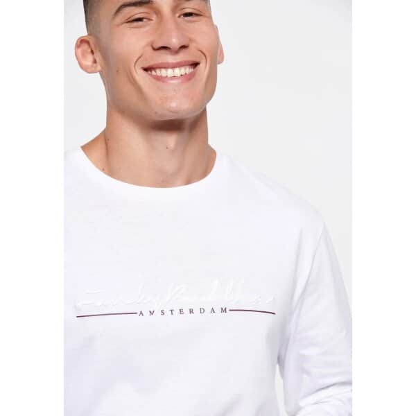 Ανδρική Μπλούζα Μακρυμάνικη FUNKY BUDDHA FBM006-013-07 Λευκό - Image 3