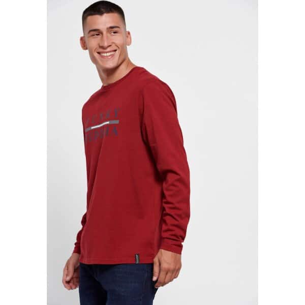 Ανδρική Μπλούζα Μακρυμάνικη FUNKY BUDDHA FBM006-015-07 Μπορντώ - Image 5