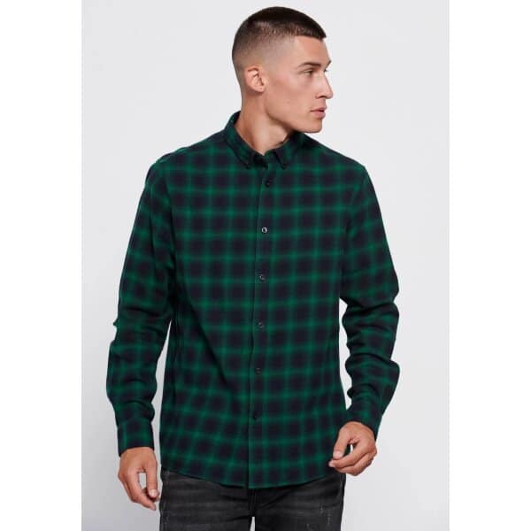 Ανδρικό Πουκάμισο Καρό Φανέλα FUNKY BUDDHA FBM006-027-05 Πράσινο - Image 2