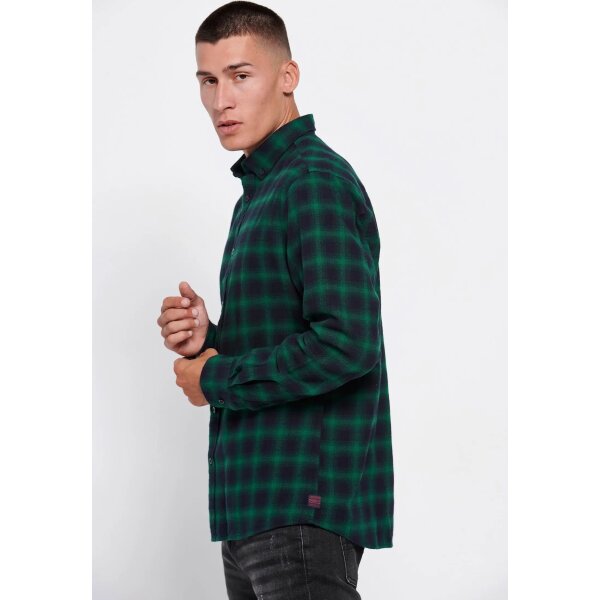 Ανδρικό Πουκάμισο Καρό Φανέλα FUNKY BUDDHA FBM006-027-05 Πράσινο - Image 4