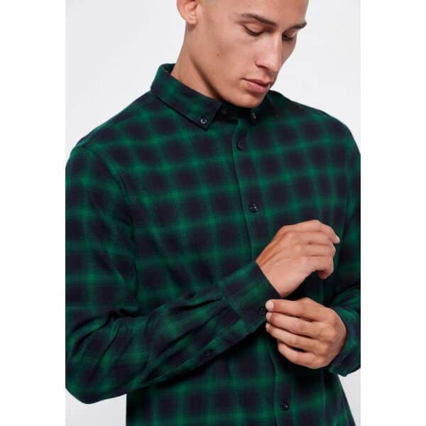 Ανδρικό Πουκάμισο Καρό Φανέλα FUNKY BUDDHA FBM006-027-05 Πράσινο - Image 6