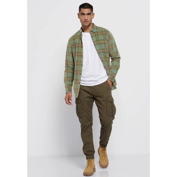 FBM006-030-02_OLIVE_2 Ανδρικό Παντελόνι CARGO FUNKY BUDDHA FBM006-030-02 Λαδί - Image 2